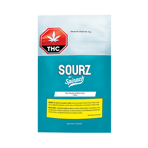 Spinach SOURZ Blue Raspberry Watermelon Indica Soft Chews - Spinach SOURZ Blue Raspberry Watermelon Indica Soft Chews