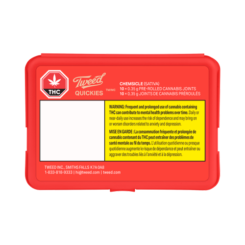 Tweed Quickies Chemsicle Pre-Roll - Tweed Quickies Chemsicle Pre-Roll