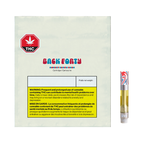Back Forty Rocketberry Kush 510 Vape Cartridge | CannabisNL Back Forty Rocketberry Kush 510 Vape Cartridge | CannabisNL
