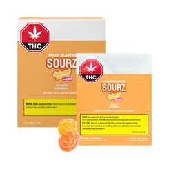 Link to Spinach SOURZ Fully Blasted Peach Orange 1:1 CBD THC Multipack Soft Chew