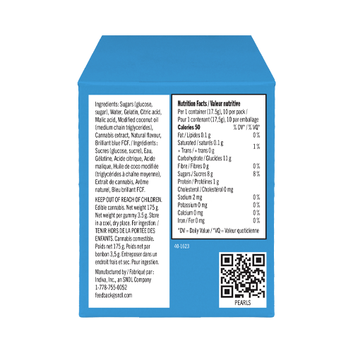 Pearls by Grön Blue Razzleberry 3:1 CBG/THC Soft Chews - Pearls by Grön Blue Razzleberry 3:1 CBG/THC Soft Chews