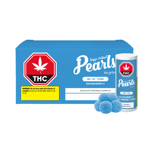 Pearls by Grön Blue Razzleberry 3:1 CBG/THC Soft Chews - Pearls by Grön Blue Razzleberry 3:1 CBG/THC Soft Chews