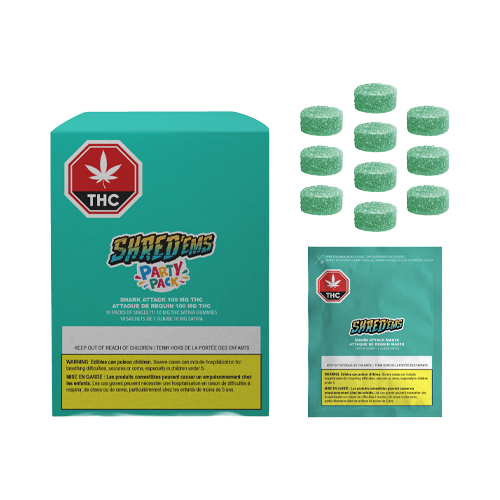 SHRED'Ems Shark Attack MAX10 Party Pack 100mg THC Soft Chews - SHRED'Ems Shark Attack MAX10 Party Pack 100mg THC Soft Chews