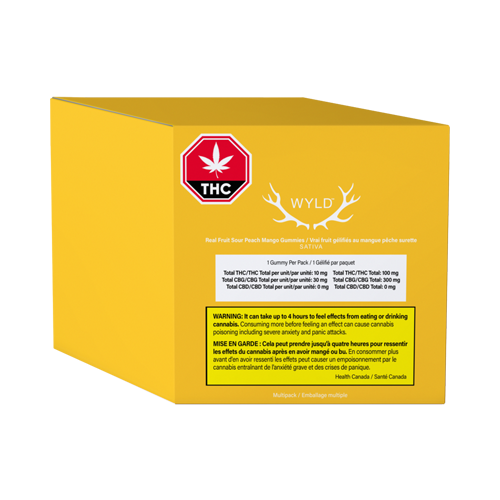 Wyld Real Fruit Sour Peach Mango 3:1 CBG:THC Multipack Soft Chews - Wyld Real Fruit Sour Peach Mango 3:1 CBG:THC Multipack Soft Chews