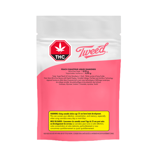 Tweed Peach Chauffeur Liquid Diamonds Disposable Vape - Tweed Peach Chauffeur Liquid Diamonds Disposable Vape